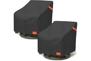 Dalema Outdoor Swivel Chair Cover 2 Pack,600D Heavy Duty 100% Waterproof Outdoor Chair Covers,Patio Furniture Covers for Swivel Patio Chairs,27.5" W x 32.5" D x 36" H,Black