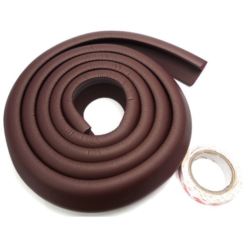 AKORD 2 Metre Dark Brown Edge Protector, Foam Corner & Edge Guard for Baby Proofing Furniture, Tables, and TV Cabinets – Child Safety Bumper Strip for Sharp Edges