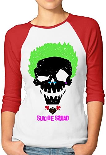 ReBorn Women's Joker Portrait Baseball Raglan T-shirt Red M