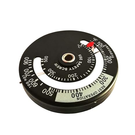 KOBWA Magnetisches Thermometer Holzofen & Kaminofen Kaminofen Thermometer für Herdoberfläche und Rauchrohr Heimgebrauch