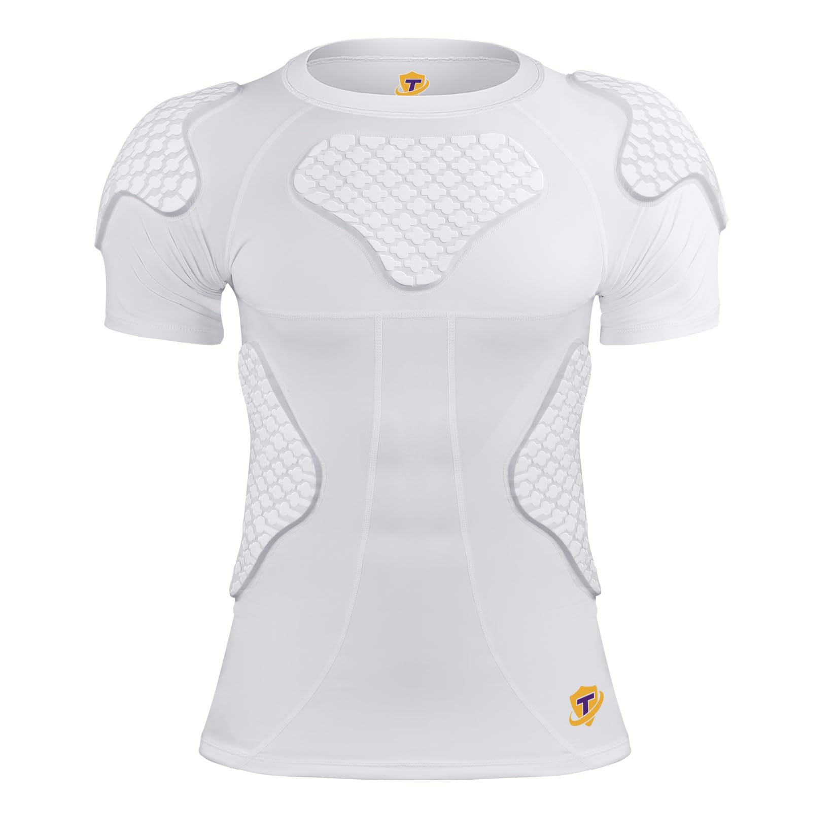 Photo 1 of TUOYR Mens Football Padded Shirt Chest Rib Protector Undershirt for Football Baseball Softball Rugby