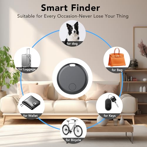 Smart Tracker Tag Android, Bluetooth Key Finder Compatible with Google Find Hub (Android Only), Air Tracker Tag Keyring for Suitcase, Keys, Luggage (Pack of 4)