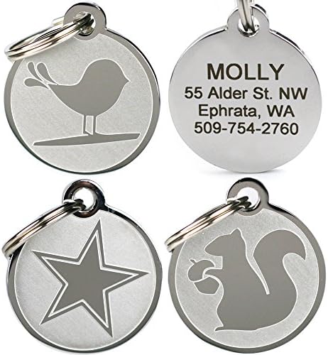 GoTags Pet ID - Playful, Custom Engraved Dog & Cat Pet Tags. Solid Stainless Steel, Personalized, and Fun.