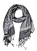 Peach Couture Elegant Vintage Two Color Jacquard Paisley Pashmina Shawl Wrap Silver/Black
