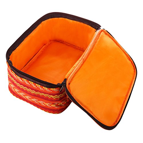 Homyl Outdoor Tableware Storage Bag Handbag Chinese Ethnic Style Spice Jars Organizer Case Carry Bag