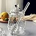 VARUN Glass Honey Jars with Dipper and Lid Heat-Resistant Borosilicate Glass 10 oz Honey Container for Home Kitchen