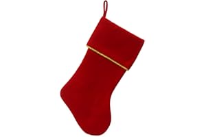 Etistta Classic 20 inch Velvet Christmas Stockings, Christmas Decor Soft Velvet Stockings for Christmas Fireplace Decorations (Red)