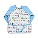 Luxja Baby Waterproof Sleeved Bib, Long Sleeve Bib for Toddler (6-24 Months), Cute Owl