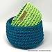 T-Shirt Yarn Nesting Bowls Yarn Kit - Includes 2 Rolls, Pattern, Hook, Label, Stickers - Fettuccini Zpagetti (Lime/Aqua)