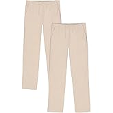 Approved School Wear Girls' School Uniform Pull On Pants, Stretch Twill & Straight Leg, Multipack