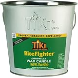 TIKI 1418014 Brand 17 oz. BiteFighter Galvanized Citronella Wax Candle Metal Bucket Silver Torch, 5.00