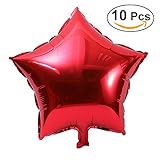 NUOLUX 10pcs 18 inch Foil Balloon Party Five-Point Star Mylar Balloons for Valentin's Day Wedding Birthday Party Decoration (Red)