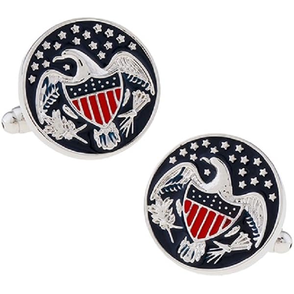 Cuff-Daddy USMC Marine Corps Eagle Globe & Anchor Cufflinks – Gold & Silver Officer Cufflinks With Gift Box