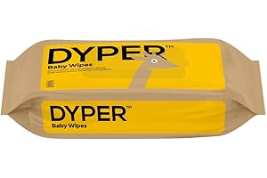 DYPER Viscose from Bamboo Baby Wet Wipes | 99.9% Water Unscented for Sensitive Newborn Skin | Hypoallergenic | Honest Ingredients | Made with Plant-Based* Materials | Face & Hand | 1 Pack