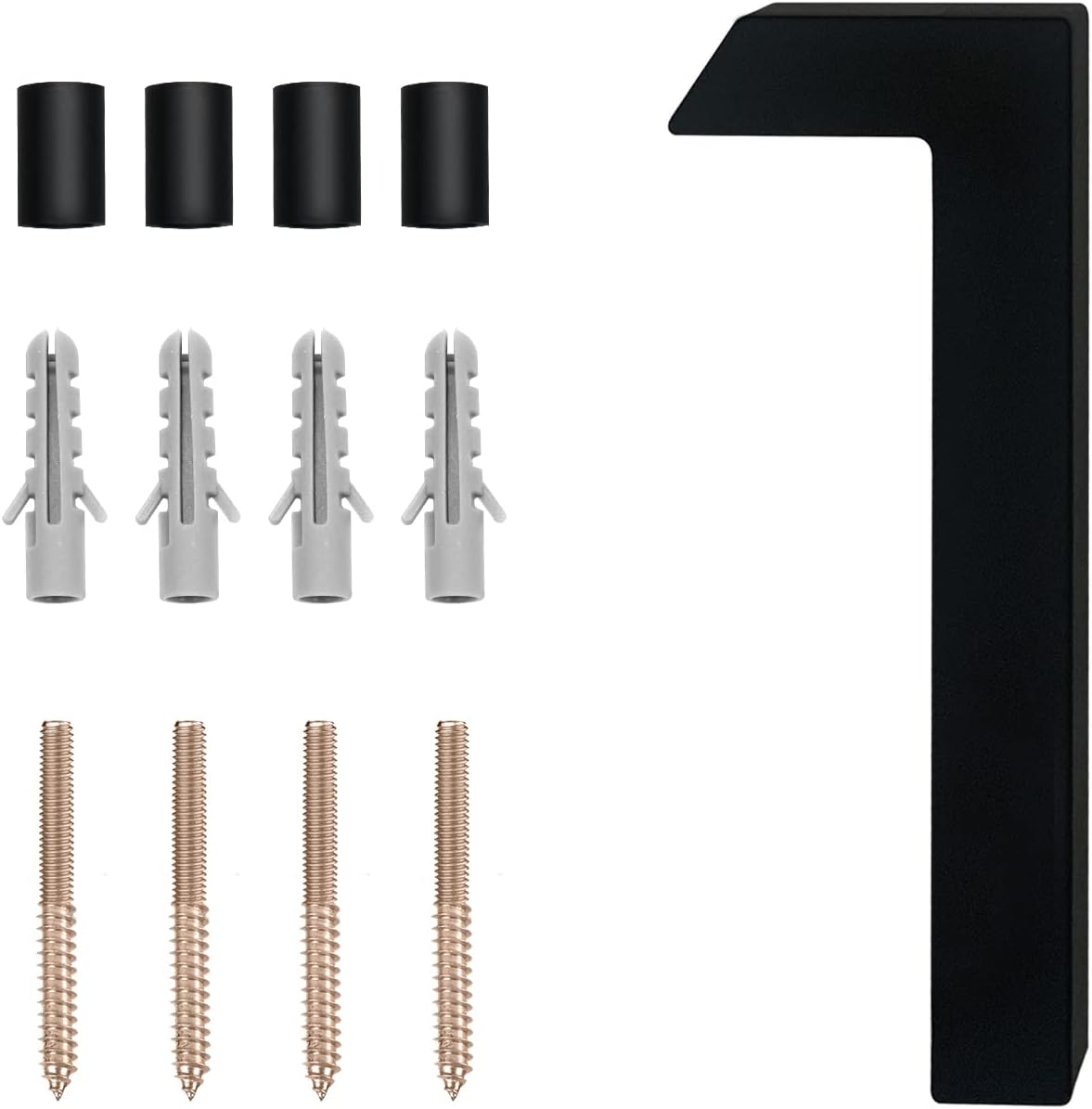 Address Signs - 5 inch Floating House Number, Modern House Numbers, for Outdoor Mailbox Yard Home Wall DoorGarage Gate with Nail Kit, Coated Black, 911 Visibility Signage (1)