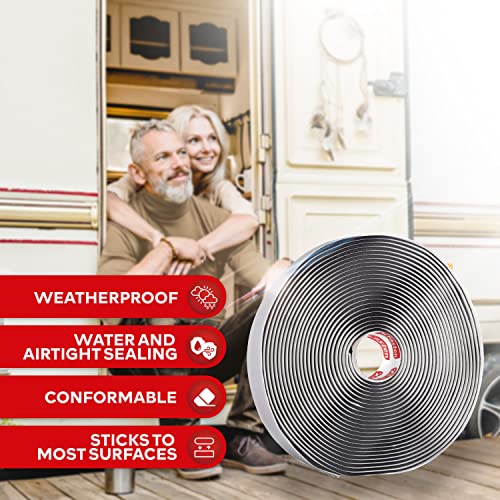 XFasten Butyl Sealing Tape, Black, 1/8In x 3/4In x 30Foot Plumbers