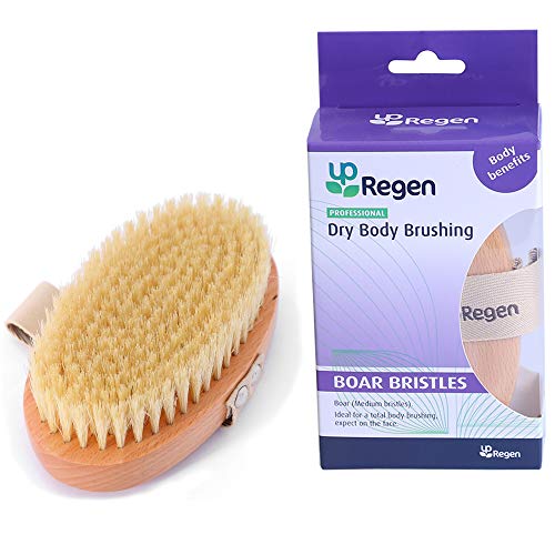Dry Brushing Body Brush - Natural Boar Bristles  - For Dry S