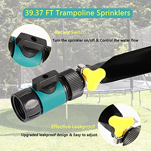 Blaward Trampoline Sprinkler, Outdoor Trampoline Sprinkler Waterpark Fun Summer Outdoor Water Games Yard Toys for Kids, Sprinklers Backyard Trampoline Accessories Water Park for Boys Girls 39 ft