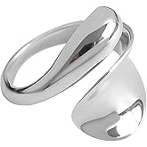 JIABA Sterling Silver Adjustable Rings for Women 925 Spoon Ring Aesthetic Cute Band High Polish Thumb Ring for Women