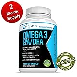Omega 3 Fish Oil Supplement Pills - 2000mg Omega3 Fish Oil Pills, EPA DHA, Non GMO Essential Fatty Acids Supplements for Women and Men, 120 Capsules