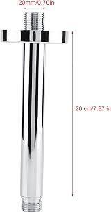 Hyuduo G 1/2" Stainless Steel Ceiling Mount Shower Arm Extender Pipe 20cm Chrome view 9