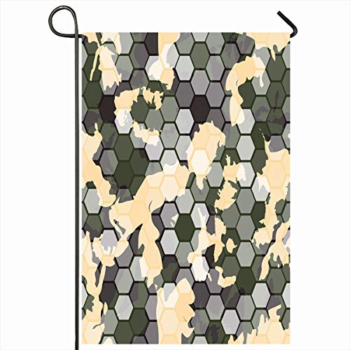 Ahawoso Outdoor Garden Flag 12x18 Inches Forest Camouflage Beige
