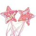 Bilipala Pink Star Magic Wands Fairy Princess Wand for Kids Birthday Baby Shower Party Supplies, 2 Counting