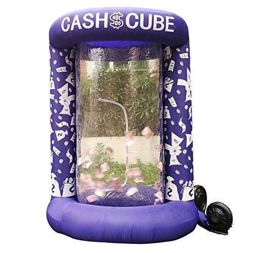 Inflatable Cash Cube Booth for Advertisment, Inflatable Money Grab Machine for Event (No Blower Included) (Dark Blue)