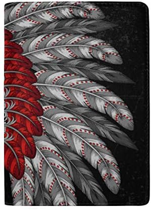 Beautiful Feather Animation Blocking Print Passport Holder Cover Case Travel Luggage Passport Wallet Card Holder Made With Leather For Men Women Kids Family