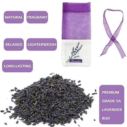 Haswer Lavender Sachets Bag for Drawers and Closets，Perfect for Cars, Gym Bags or Anyplace That Needs to Smell Better，Long-Lasting Fresh Scents，Pack of 5