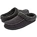 ULTRAIDEAS Men's Cozy Memory Foam Moccasin Suede Slippers with Fuzzy Plush Wool-Like Lining, Slip on Mules Clogs House Shoes with Indoor Outdoor Anti-Skid Rubber Sole