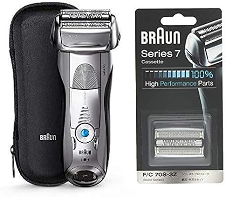 Amazon Co Jp Set Purchase Brown Men S Electric Shaver Series 7 73s 4 Cut System Artificial Intelligence Automatic Adjustment Washable Can Be Used In Baths Shaver Replacement Blade For Series 7 Silver F C70s 3z Genuine