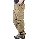 Lilychan Men's Lightweight Cargo Trouser Hiking Pants Army Combat Work Pants Casual Pants with 6 Pocket