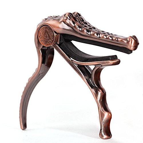 A007G/PB Aligater Shape Aluminum Alloy Acoustic Folk Guitar Capo Bronze