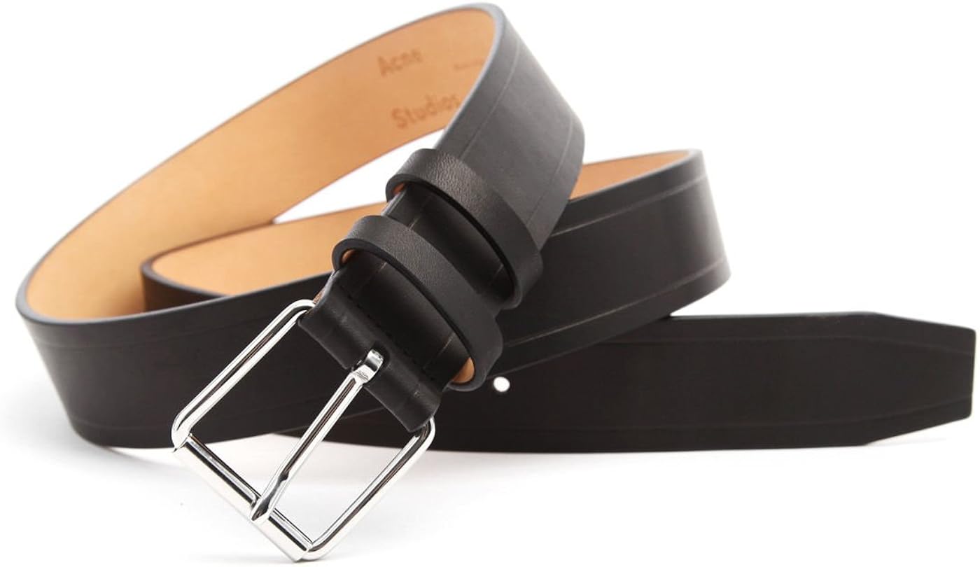 ACNE STUDIOS Belts Men Issac Black Leather Belt for men TU
