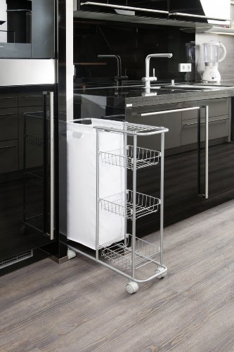 WENKO-12100100-Sammelwagen-Slim-3-Etagen-abnehmbarer-Sack-Fassungsvermgen-28-L-pulverbeschichtetes-Metall-20-x-58-x-80-cm-Grau