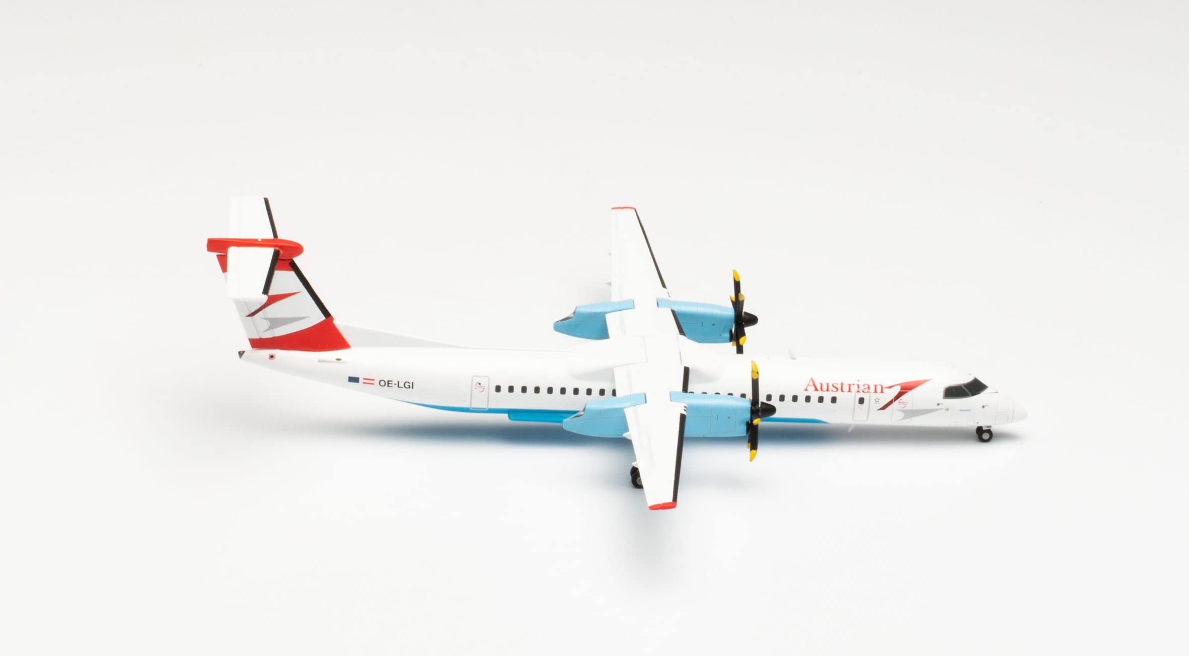 herpa 571968 Austrian Airlines Bombardier Q400 Model Aeroplane Model Making Miniature Models Collectible Item, Multi-Colour