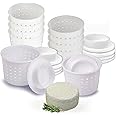 10 pcs Small Cheese Mold for Cheese Making with a Follower 1/3 QT - Cheddar Cheese Making Basket Kit - Homemade Cheese Making Supplies - Hard Cheese Form Molds - Moldes Para Queso Fresco Casero