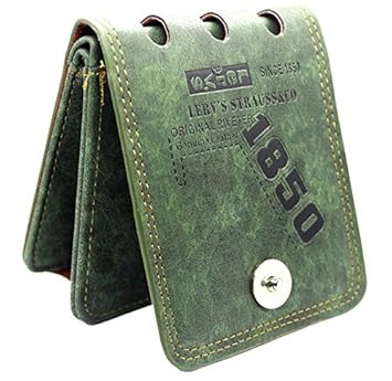 AlexVyan Special Design Dark Green Multi Color Stylish Bi Fold Wallet Mens Gents Boys Wallet Purse