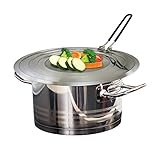 Stainless Steel Splatter Guard with Folding Silicone Handle - Multipurpose Splash Guard Grease Mess Eliminator, Fits Multiple Size Pots and Pans