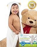 BluEarth Products Animal Baby Hooded Towel for Girls and Boys | Fun Bear | Bamboo Baby Towels and Baby Bath Washcloth Set | Baby Travel Bathing Kits | Baby Gifts for Newborn, Infant, Toddler, Big Kids