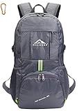 WALUCAN Lightweight Foldable Packable Durable Travel Hiking Backpack Daypack LARGE 35L-8.Grey