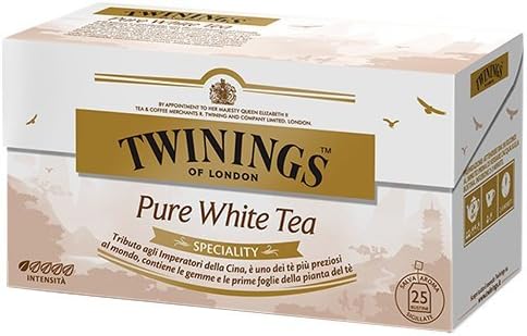 Twinings Speciality - Pure White Tea - Precious White Tea with Gems and The First Leaves of The Tea Plant - Inspired by The Emperors of China - Fresh and Dissolating Perfume (25 Bags)