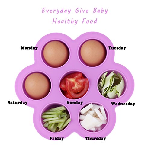 EH-LIFE Silicone Baby Food Freezer Tray with Clip-on Lid - Perfect Storage Container for Homemade Baby Food, Vegetable & Fruit Purees and Breast Milk - BPA Free & FDA Approved (Purple)