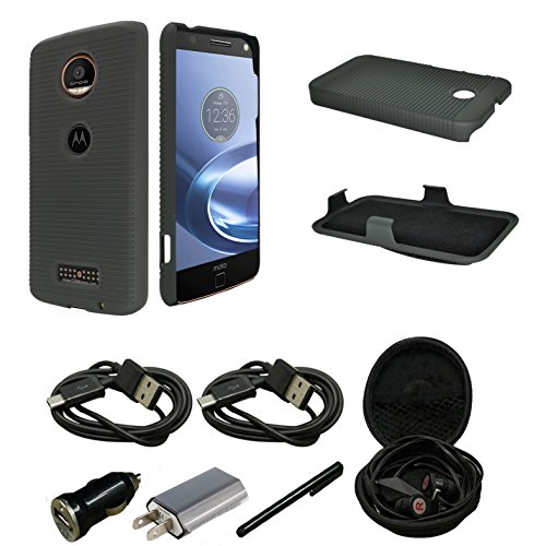 Moto Z Force Droid Case, Mstechcorp Heavy Duty Holster Hybrid Defender Armor Case Cover with Kickstand and Belt Swivel Clip For Motorola Moto Z Force Droid - With Accessories (Slim Shell)