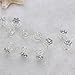 12pcs Spiral Hair Hair Clips Bun Stick Pick for DIY Hair Style (Silver)