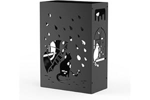 Mango Steam Cat Umbrella Holder Stand for Home or Office Entryways (Raining Cats, Black)