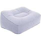 Travel Foot Rest Pillow, Soft Flocking Pillow, Flights Relax Cushion Ottomans Leg Up for Office, Home Relax, Camping and Travel Use (Gray)