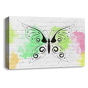 Canvas Wall Art Abstract Ink Animals Painting Artwork for Home Prints Framed - 12x18 inches