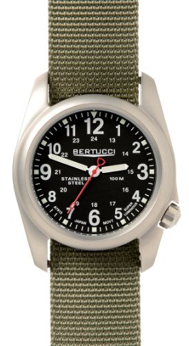Bertucci A-2S Field 22mm Quartz Movement Watch, Black/Defender Drab